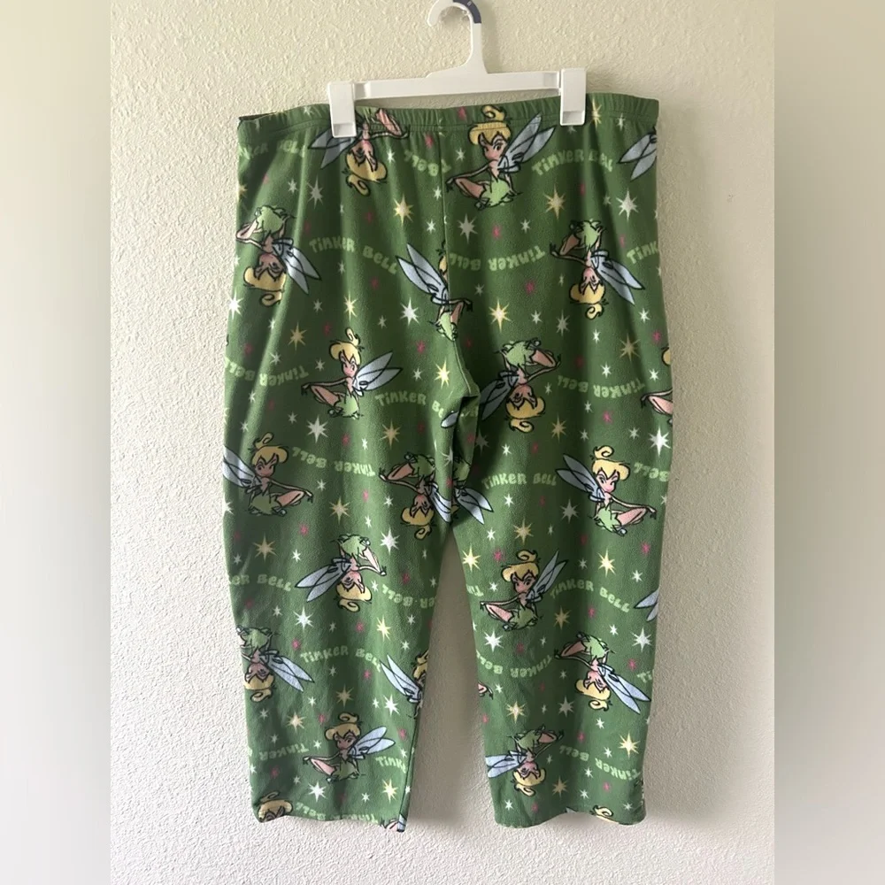 Disney Tinkerbell Pajama Pants Womens 2X Green Fleece Sleepwear - Picture 4 of 8